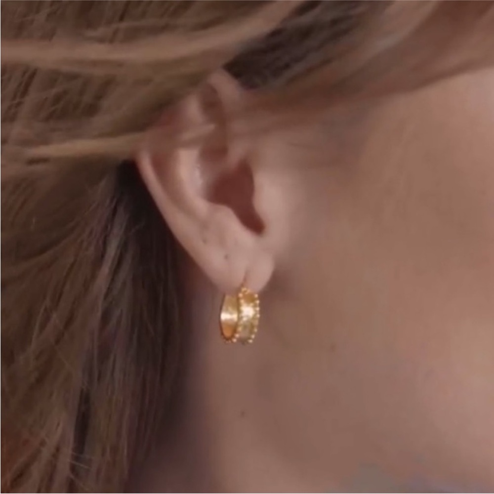Julie Vos Marbella 2 In 1 Gold Hoop Drop  Earrings - Picture 8 of 15